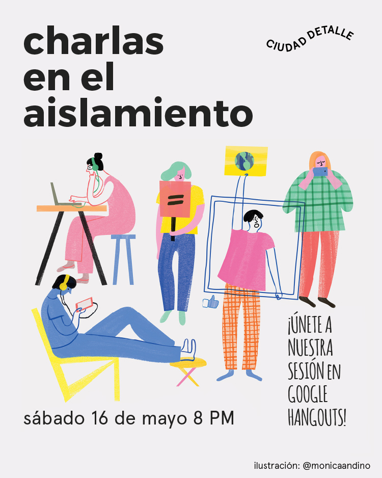 Cartel de invitación primera sesión de Charlas en el aislamiento